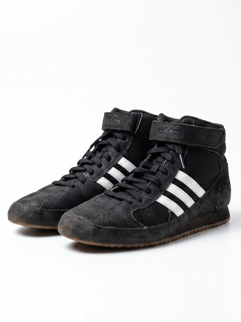 Adidas Men's Wrestling Shoes with White Stripes Size 5 1/2